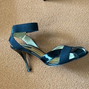 Dolce & Gabbana black strappy pumps, 3 inch heals, patent leather